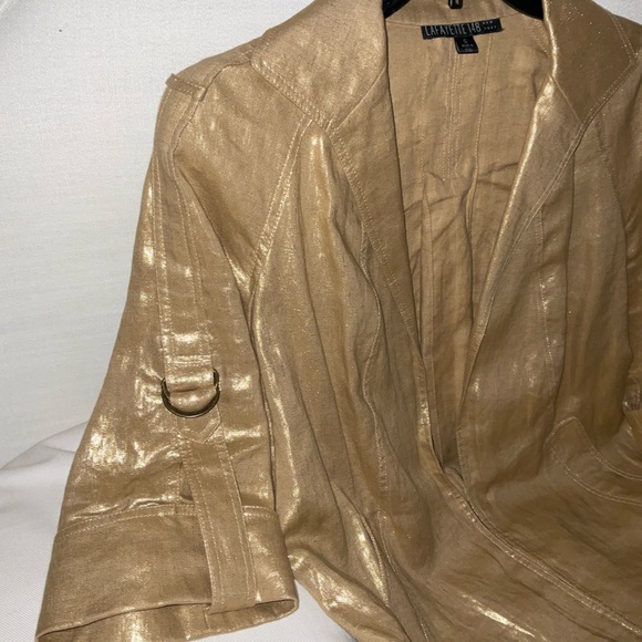 LAFAYETTE 148 NEW YORK SMALL gold blazer suit jacket - Picture 5 of 9